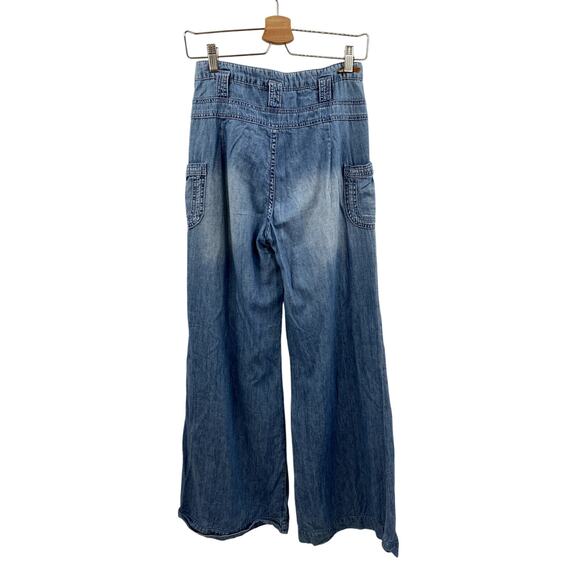 Anthropologie chambray lightwieght wide leg pants - Picture 4 of 4